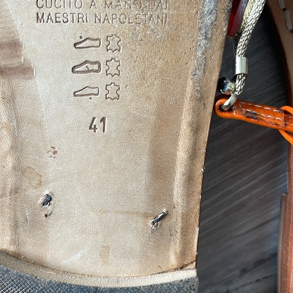 Tresca Italia Custom Hand Crafted Sandals made to order Sz 10 (41) - Picture 4 of 4